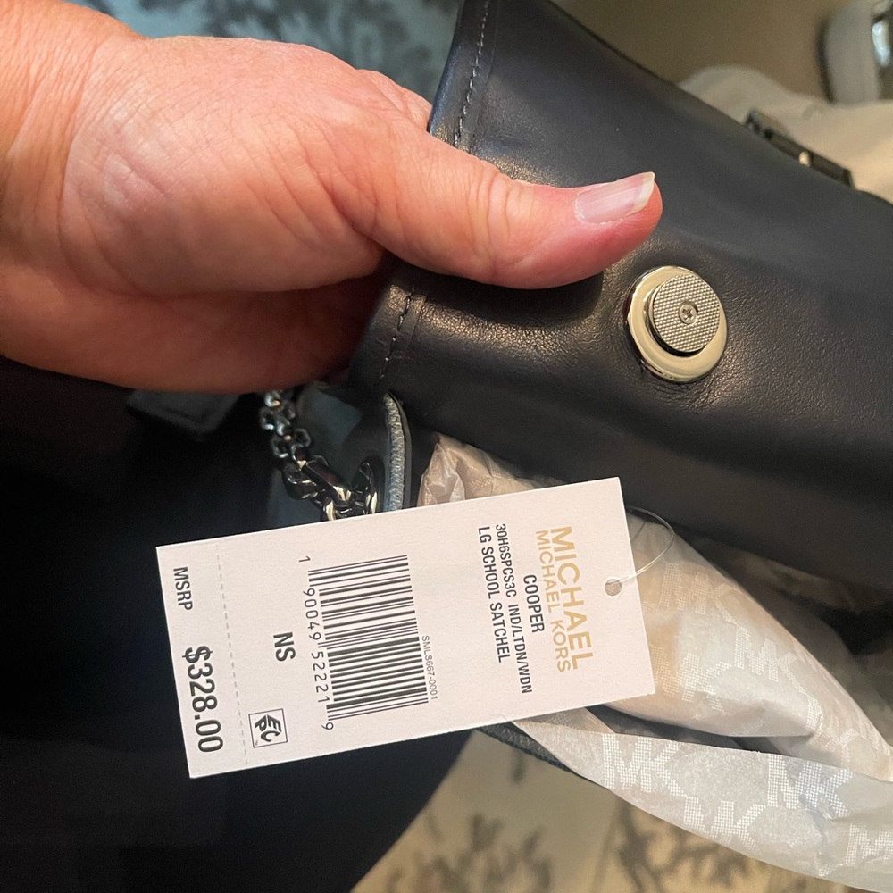 michael kors denim cooper school bag large nwt - Picture 5 of 5
